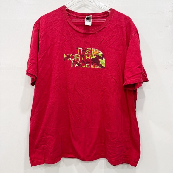 The North Face Tropics Rojo T-Shirt Red Short Sleeve Outdoor Size XXL Men’s - Picture 1 of 6
